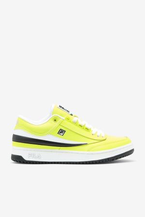 FILA T-1 Mid Sneakers Yellow / Black / White,Mens Shoes | CA.XLFPEG793